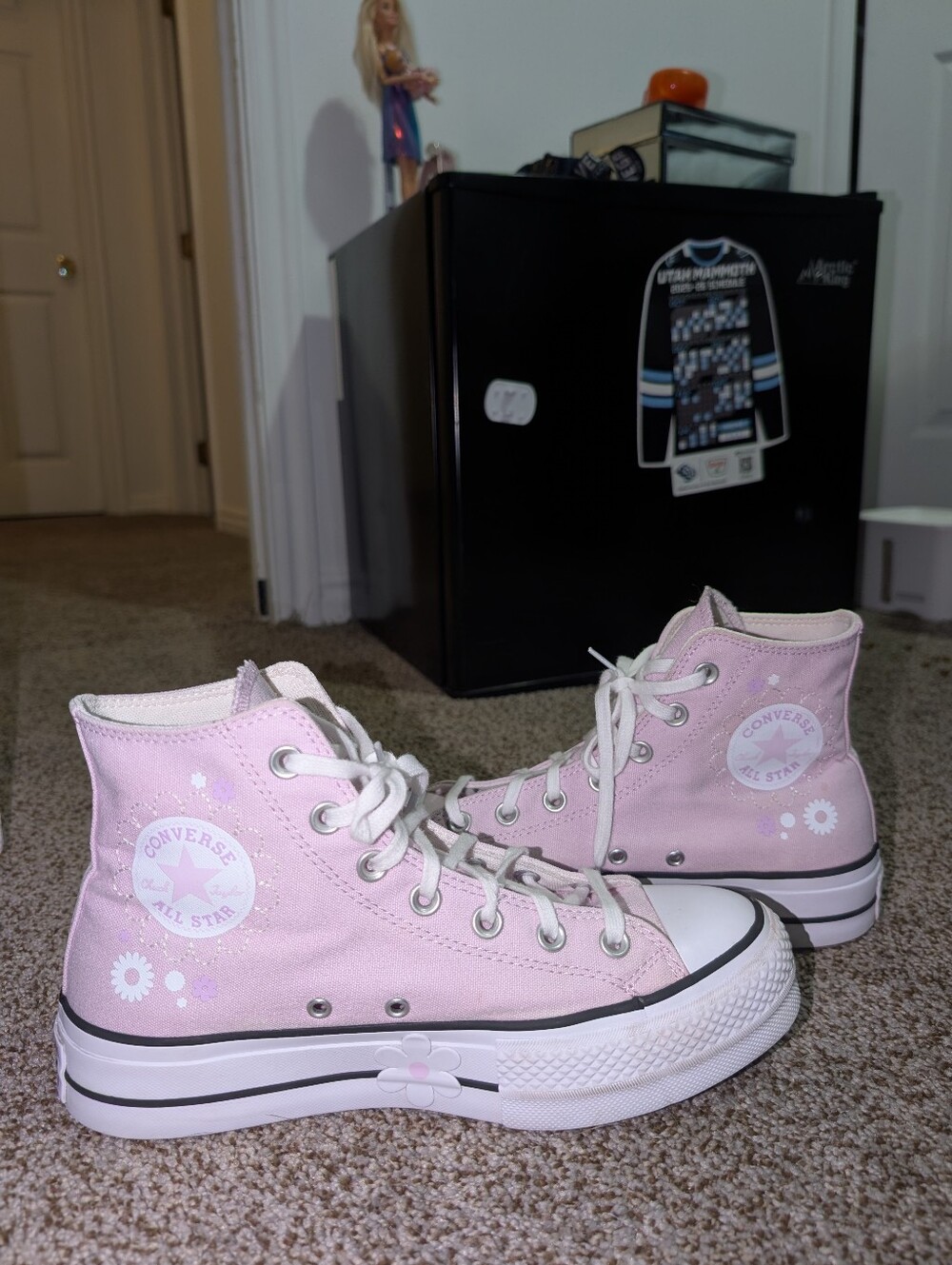 Converse Platform All Star Pink/White Floral High-Top Sneakers
